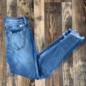 KanCan Light Blue Frayed Hem Distressed Jeans